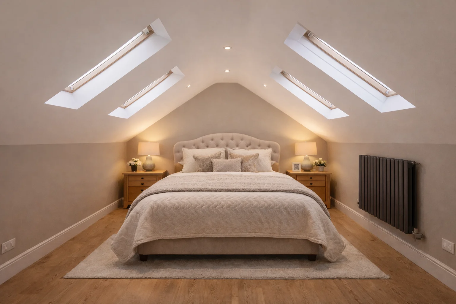 Loft conversion with skylights