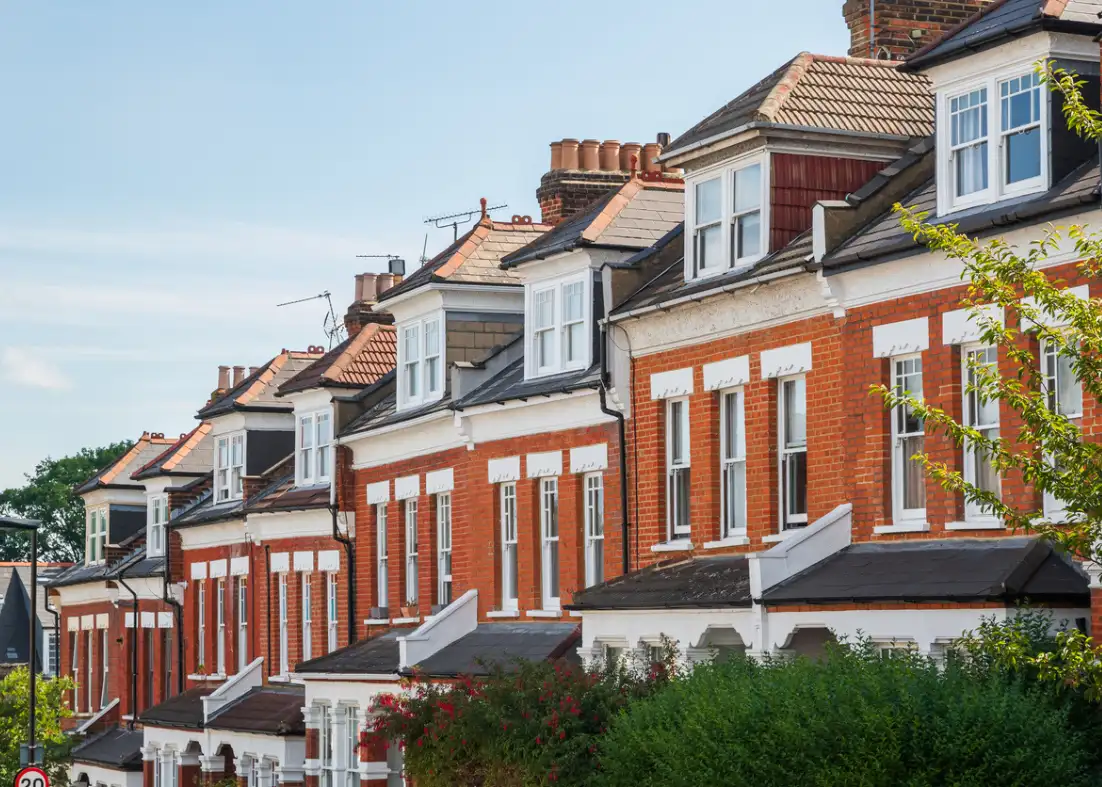 Dormer loft conversions on a terraced row of houses
